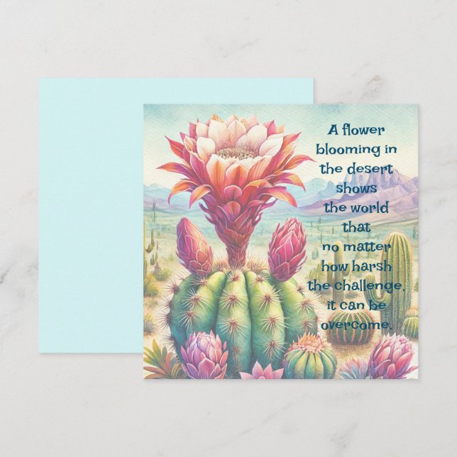 Torch Cactus Flower & Quote Card (Front/Back)