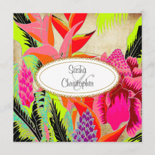 Torch Ginger+heliconia/Luau Wedding Invitation