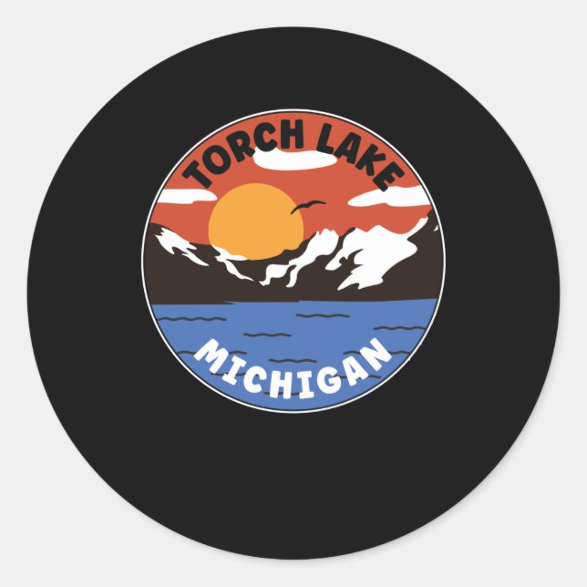 Torch Lake - Michigan Classic Round Sticker (Front)