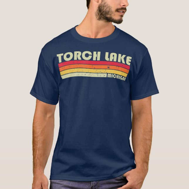 TORCH LAKE MICHIGAN Funny Fishing Camping Summer T-Shirt (Front)