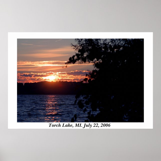 Torch Lake Sunset Poster (Front)