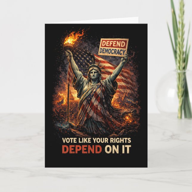 Torch of Democracy Holiday Card (Front)