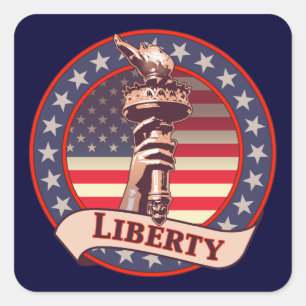 Torch of Liberty Square Sticker