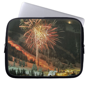 Torchlight parade and fireworks during Winter Laptop Sleeve