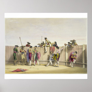 Toreros Reposing between the Bulls, 1865 (colour l Poster