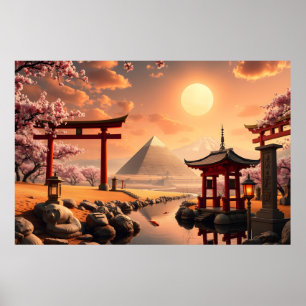 Torii Gates and Pyramids Poster