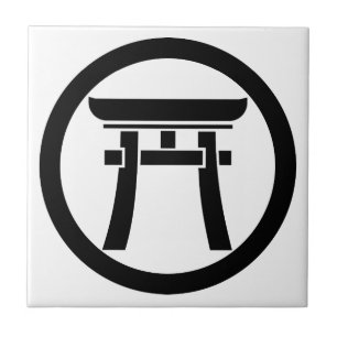 Torii in a circle ceramic tile