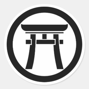 Torii in a circle classic round sticker
