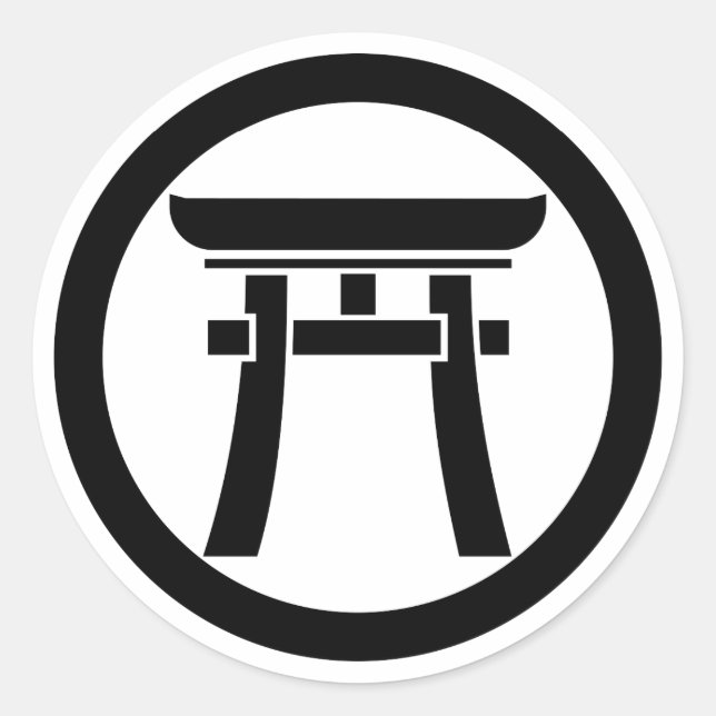 Torii in a circle classic round sticker (Front)