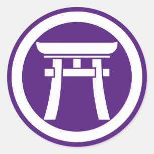 Torii in a circle classic round sticker