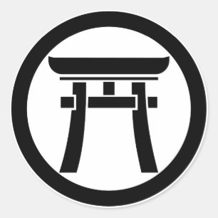 Torii in the middle wheel classic round sticker