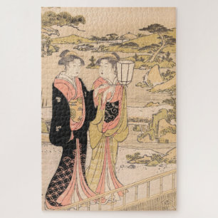 Torii Kiyonaga  Two Women in a Garden japanese art Jigsaw Puzzle