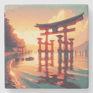 Torii of the Rising Light Stone Coaster