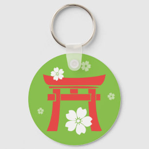 Torii (orange & green) key ring