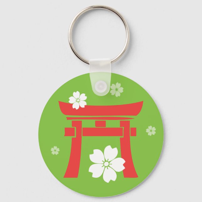 Torii (orange & green) key ring (Front)