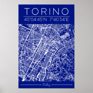 Torino City Map Poster – Blueprint Architectural