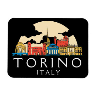 Torino Italy Vintage Cityscape Magnet