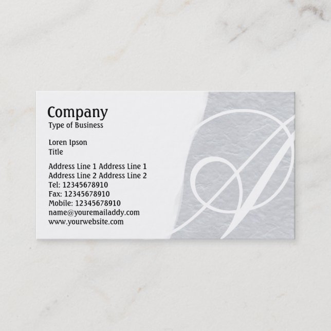 Torn Away - Light Grey Rough Paper Texture Business Card (Front)