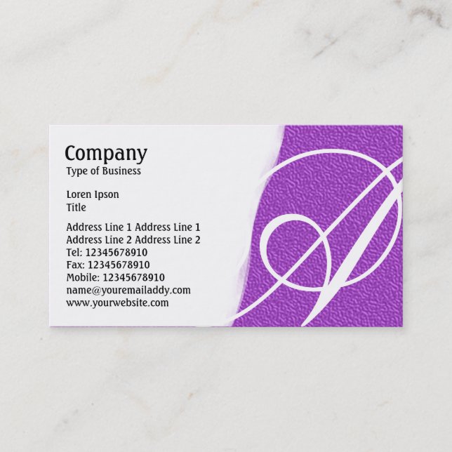 Torn Away - Purple Embossed Texture Business Card (Front)