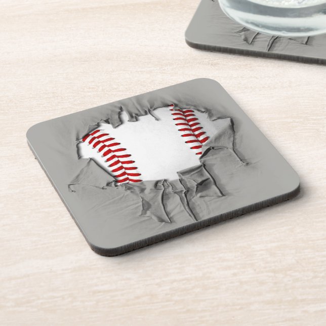 Torn Baseball Drink Coaster (Left Side)