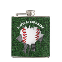 Torn Baseball Hip Flask