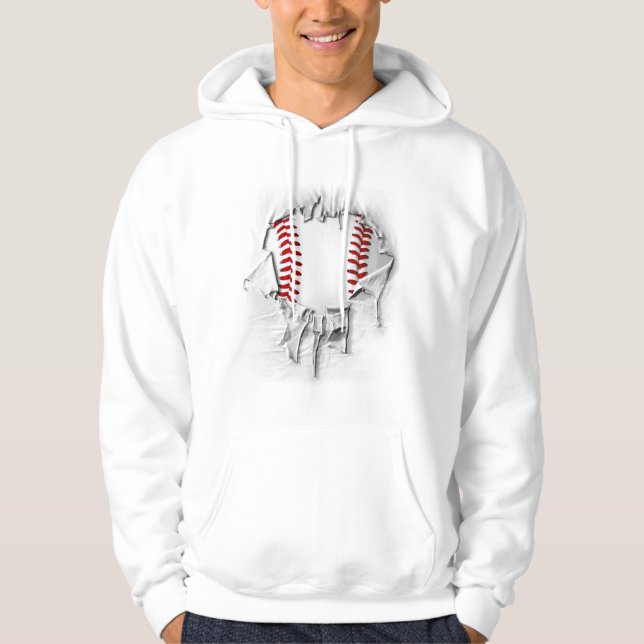 Torn Baseball Hoodie (Front)
