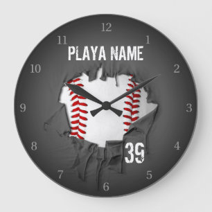 Torn Baseball Large Clock