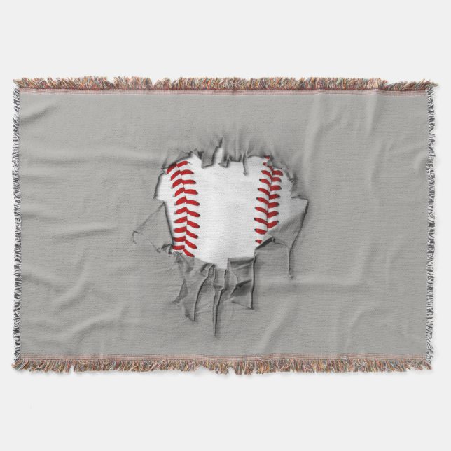 Torn Baseball Throw Blanket (Front)