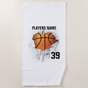 Torn Basketball Beach Towel