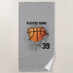 Torn Basketball Beach Towel