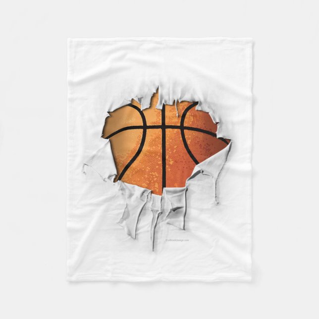 Torn Basketball Fleece Blanket (Front)