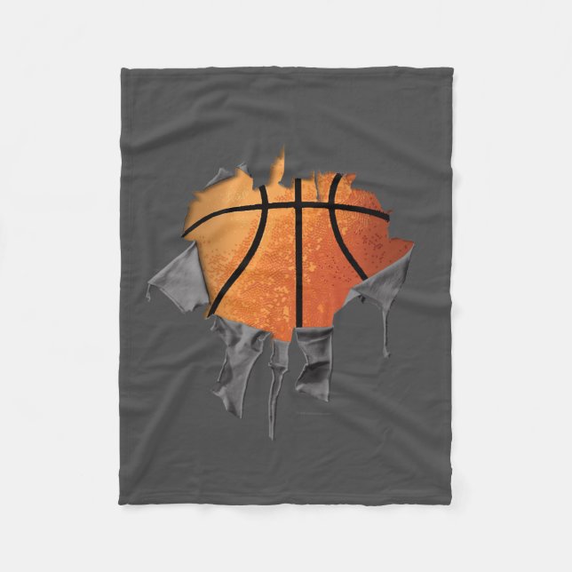 Torn Basketball Fleece Blanket (Front)