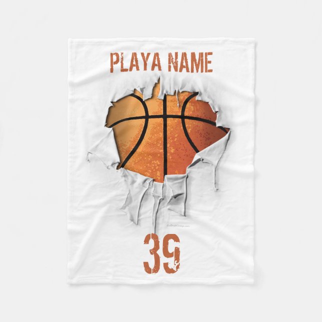 Torn Basketball Fleece Blanket (Front)