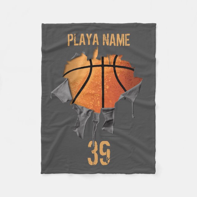 Torn Basketball Fleece Blanket (Front)