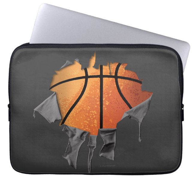 Torn Basketball Laptop Sleeve (Front)