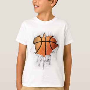 Torn Basketball (number & name) T-Shirt