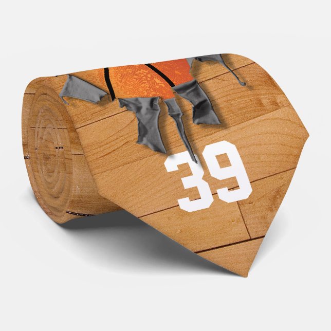 Torn Basketball (personalised) Tie (Rolled)
