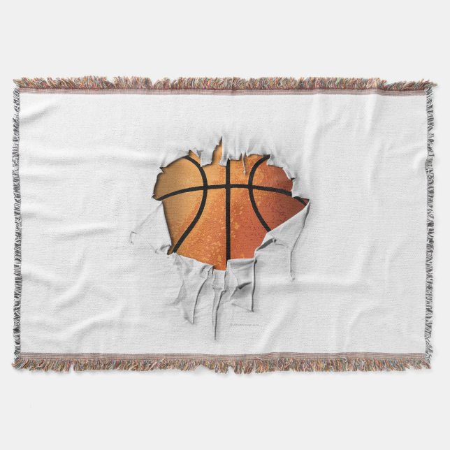 Torn Basketball Throw Blanket (Front)