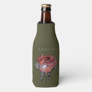 Torn Brick Wall Goalie (Hockey) Bottle Cooler
