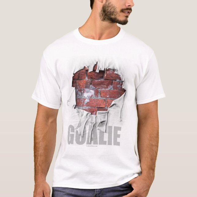 Torn Brick Wall Goalie (Hockey) T-Shirt (Front)