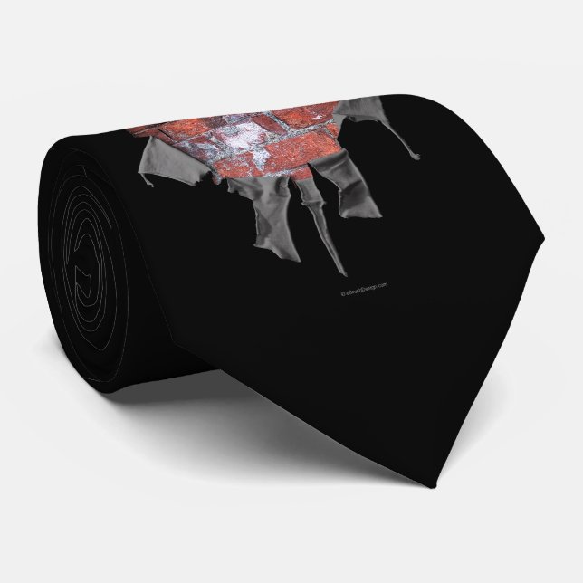 Torn Brick Wall Goalie (Hockey) Tie (Rolled)