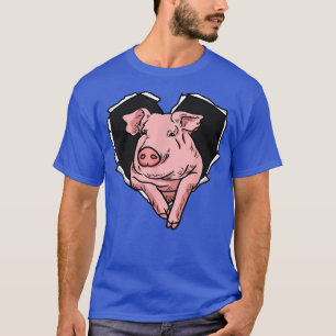 Torn Cloth Pig Face Torn Hole Heart Pig Face 5493 T-Shirt