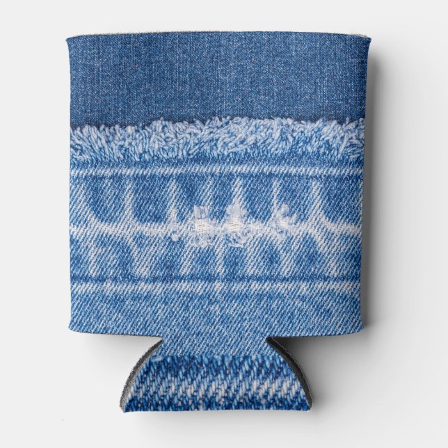 Torn Denim: Double Blue Jeans Frame Can Cooler (Front)