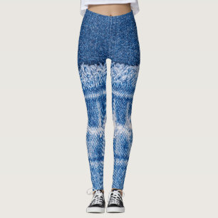 Torn Denim: Double Blue Jeans Frame Leggings