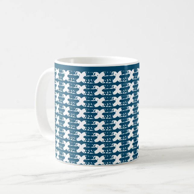 Torn distressed hidden xoxo Pattern Coffee Mug (Front Left)