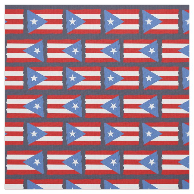 Torn Edges: Puerto Rico Flag Fabric (Swatch)