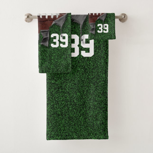 Torn Football Bath Towel Set (Insitu)