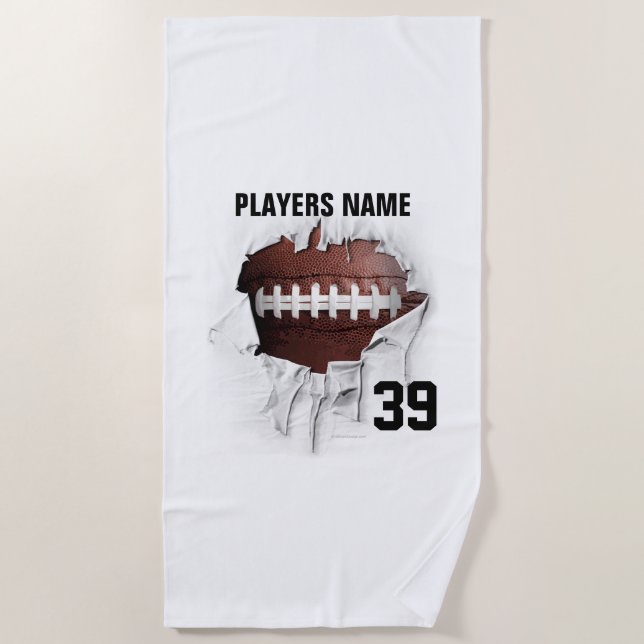 Torn Football Beach Towel (Front)