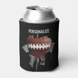 Torn Football Black Can Cooler
