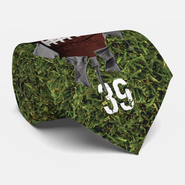 Torn Football grass Neck Tie (Rolled)